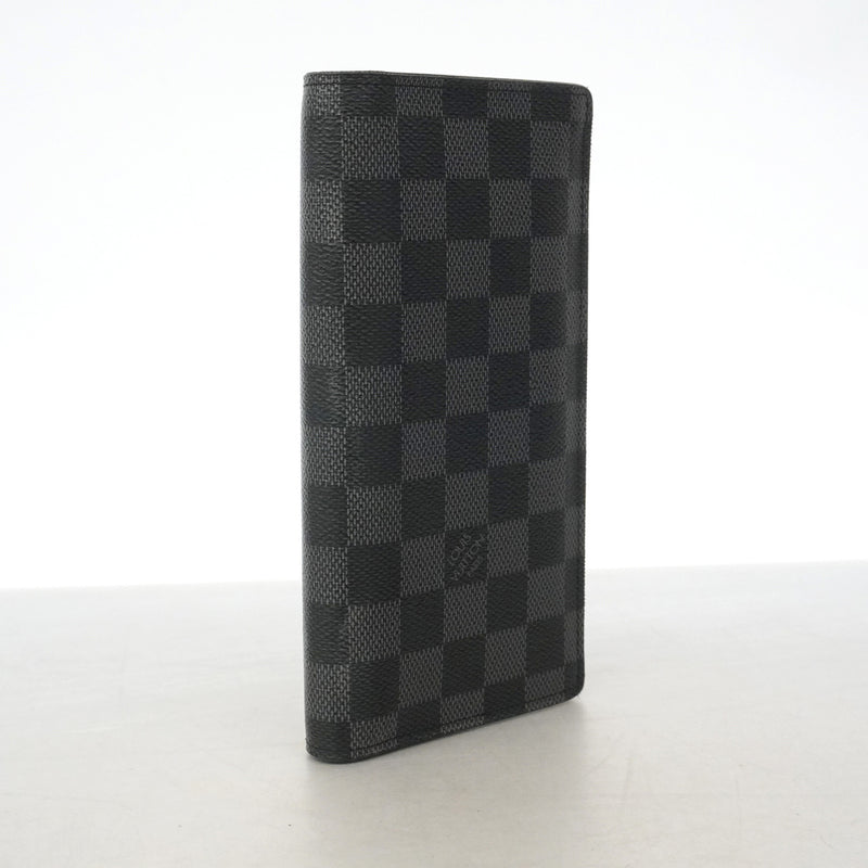 【6he5565】ルイヴィトン 長財布 ダミエ・グラフィット ポルトフォイユブラザ N62665 ブラック グレー【中古】メンズ