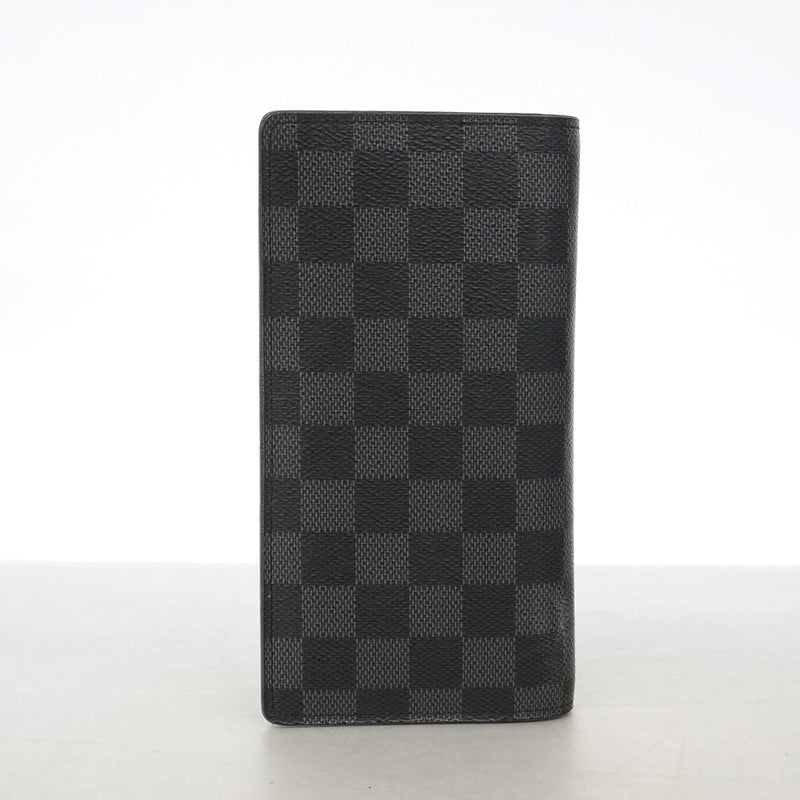 【6he5565】ルイヴィトン 長財布 ダミエ・グラフィット ポルトフォイユブラザ N62665 ブラック グレー【中古】メンズ