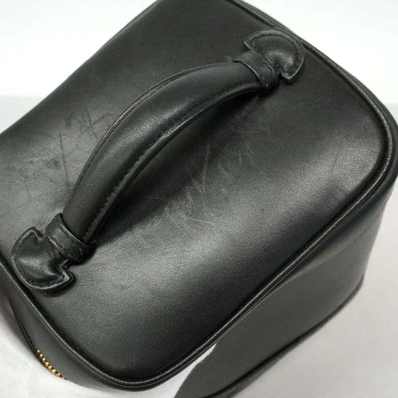【6he5567】シャネル バニティバッグ ビコローレ ラムスキン ブラック ゴールド金具【中古】レディース