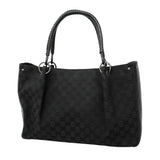 【6he5576】グッチ トートバッグ GGキャンバス 115015 キャンバス ブラック シルバー金具【中古】レディース