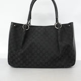 【6he5576】グッチ トートバッグ GGキャンバス 115015 キャンバス ブラック シルバー金具【中古】レディース
