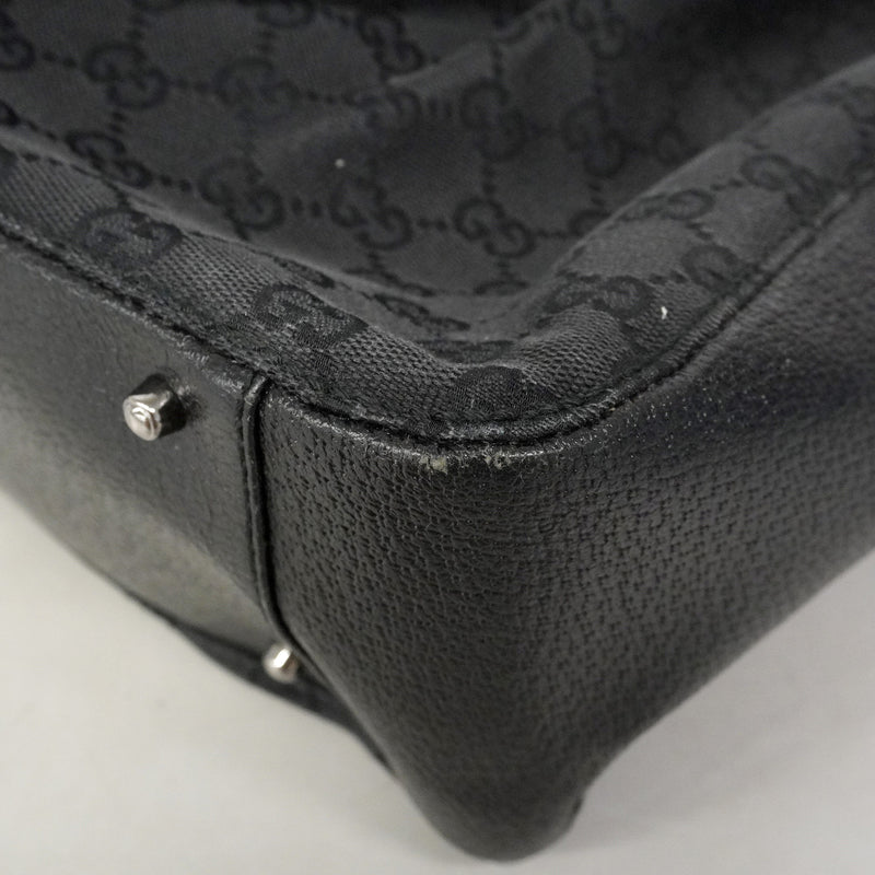 【6he5576】グッチ トートバッグ GGキャンバス 115015 キャンバス ブラック シルバー金具【中古】レディース