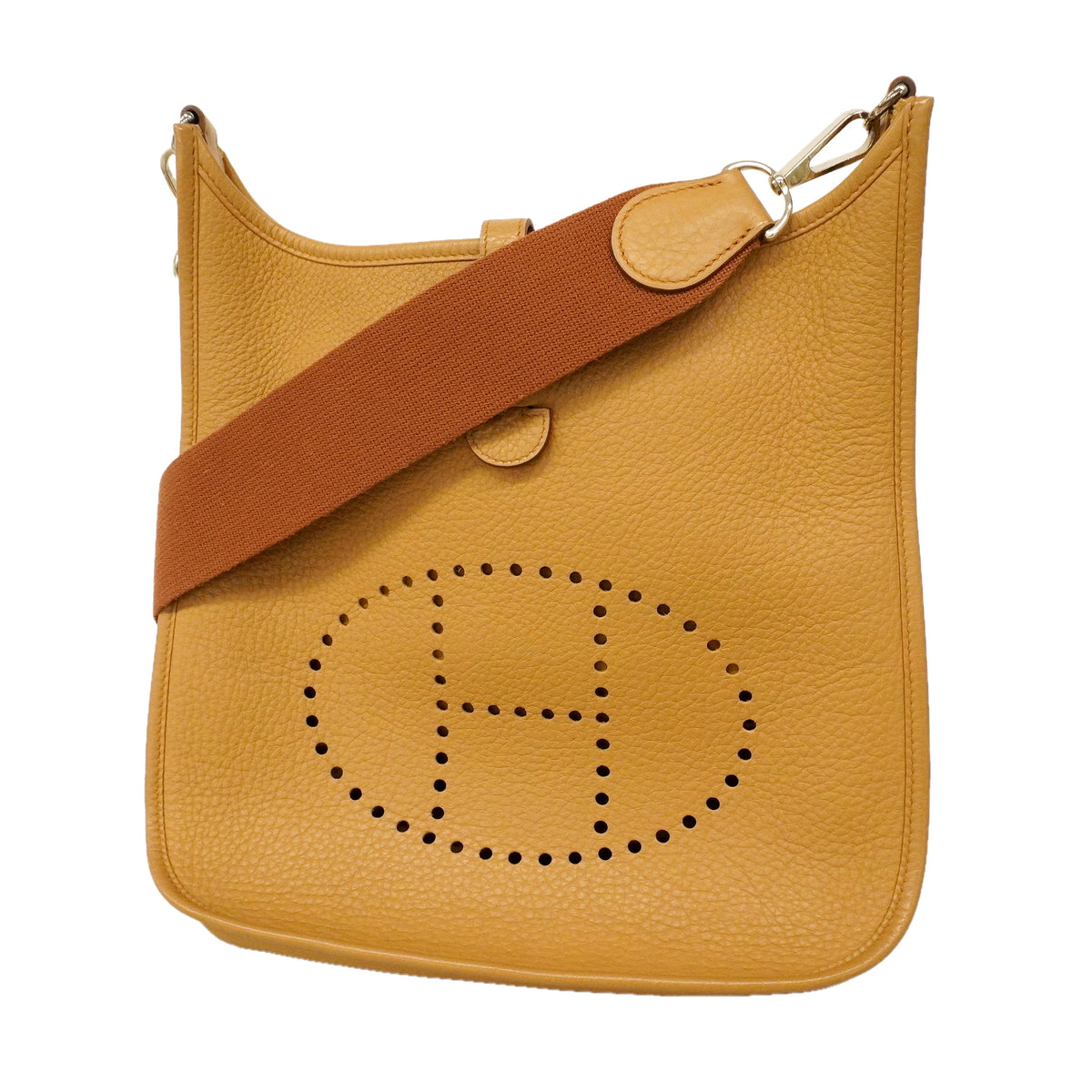 【6he5578】エルメス ショルダーバッグ エヴリン1PM トリヨンクレマンス タバックキャメル シルバー金具 □K刻印【中古】レディース
