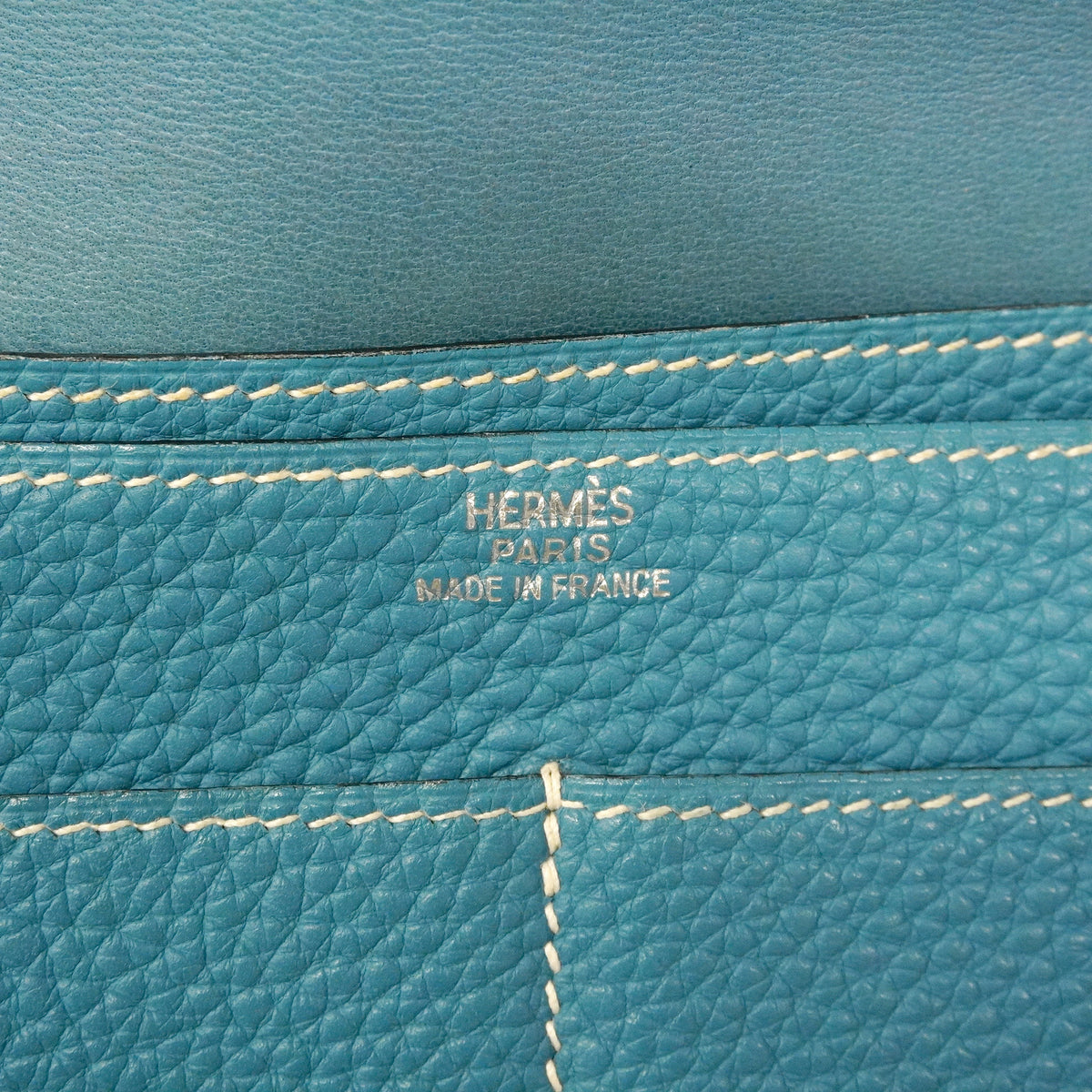 【6he5580】エルメス 長財布 ドゴンGM トゴ ブルージーン シルバー金具 □H刻印【中古】メンズ レディース ユニセックス