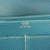 【6he5580】エルメス 長財布 ドゴンGM トゴ ブルージーン シルバー金具 □H刻印【中古】メンズ レディース ユニセックス