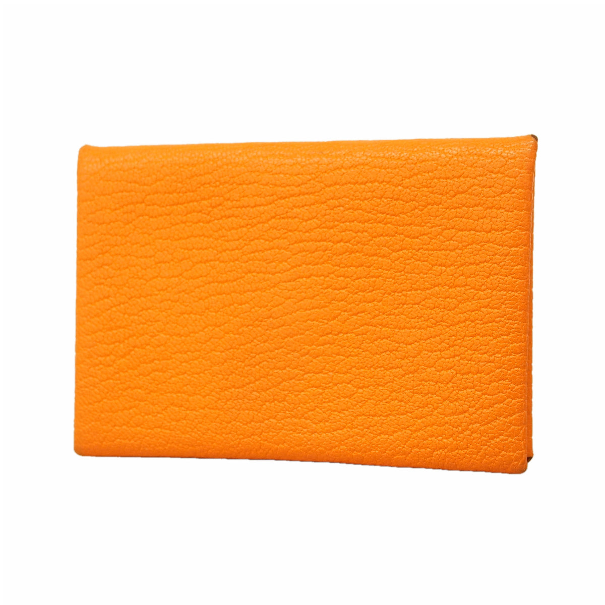 【6he5583】エルメス カードケース カルヴィ シェブルミゾル オレンジ シルバー金具 B刻印【中古】メンズ レディース ユニセックス