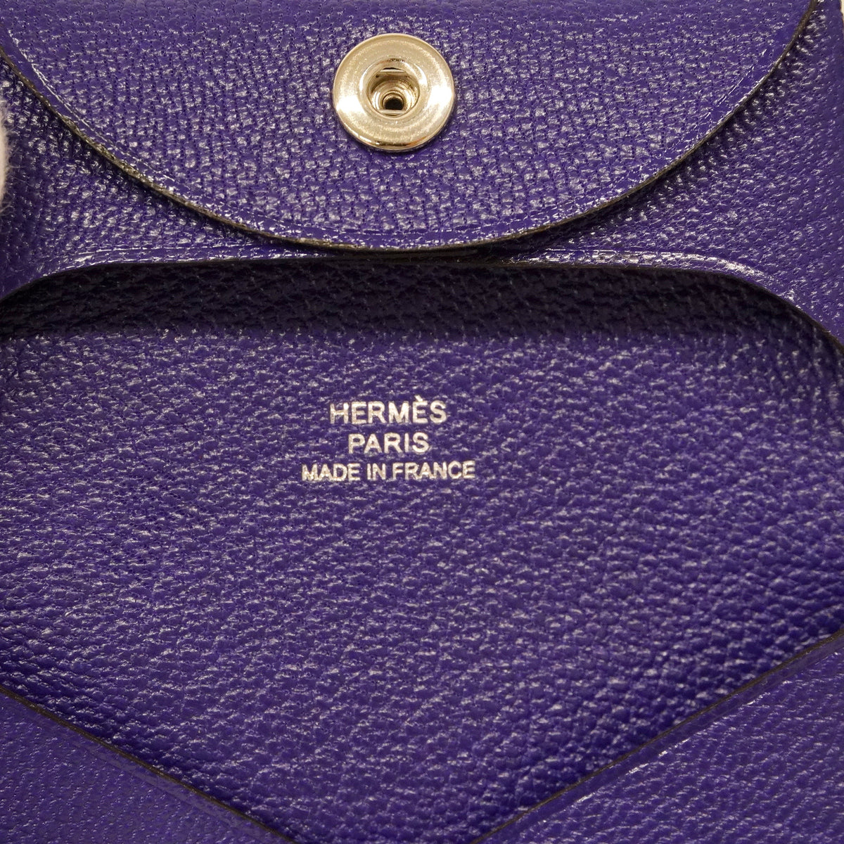 【6he5584】エルメス コインケース バスティア シェブルミゾル パープル シルバー金具 G刻印【中古】メンズ レディース ユニセックス