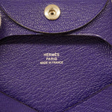 【6he5584】エルメス コインケース バスティア シェブルミゾル パープル シルバー金具 G刻印【中古】メンズ レディース ユニセックス