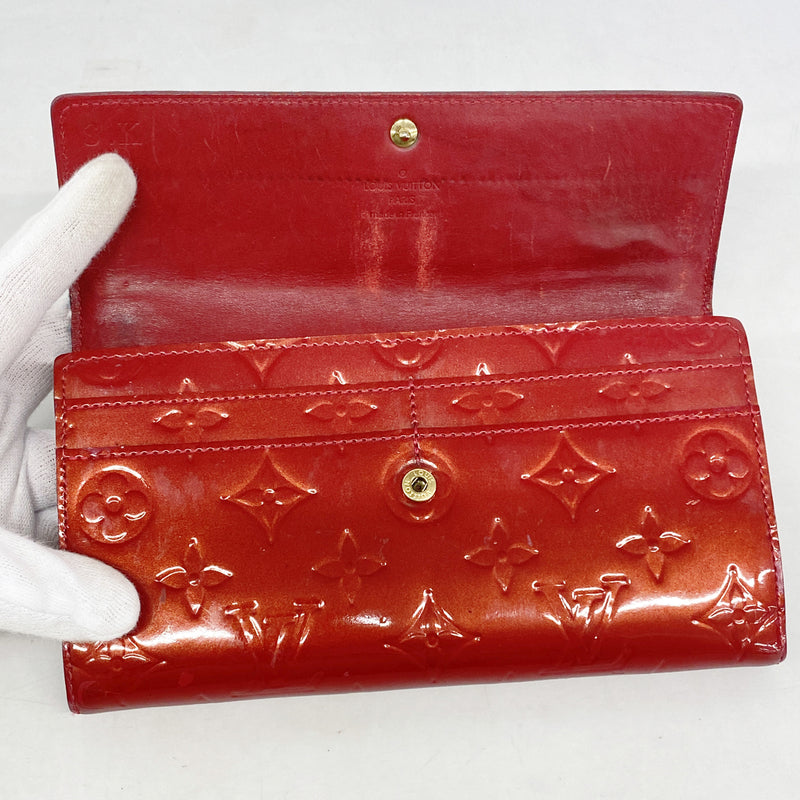 【6he5596】ルイヴィトン 長財布 ヴェルニ ポルトフォイユサラ M93530 ポムダムール【中古】レディース