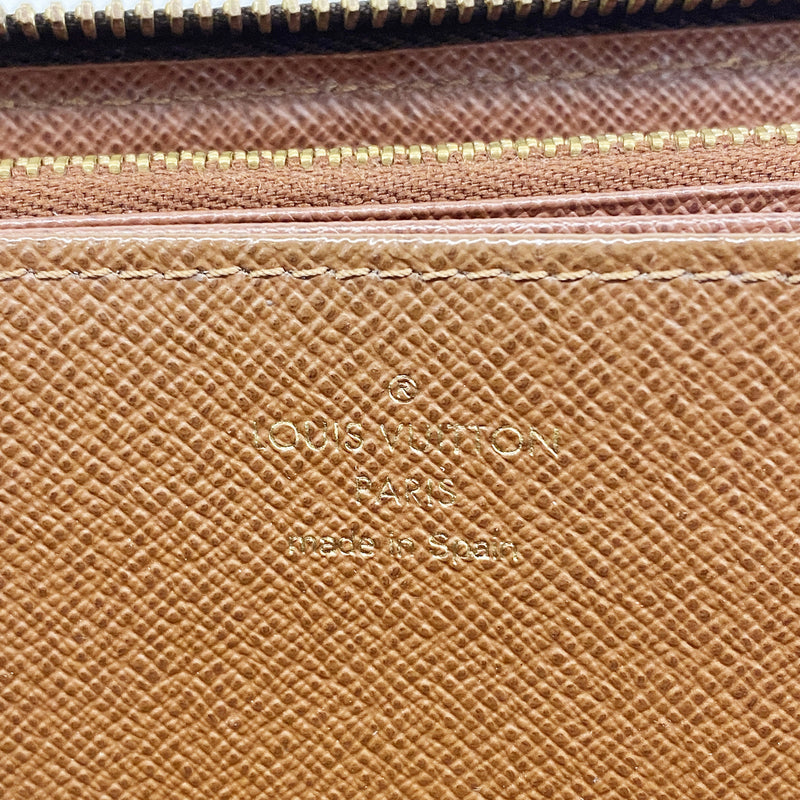 【6he5597】ルイヴィトン 長財布 モノグラム ジッピーウォレット M42616 ブラウン【中古】メンズ レディース ユニセックス
