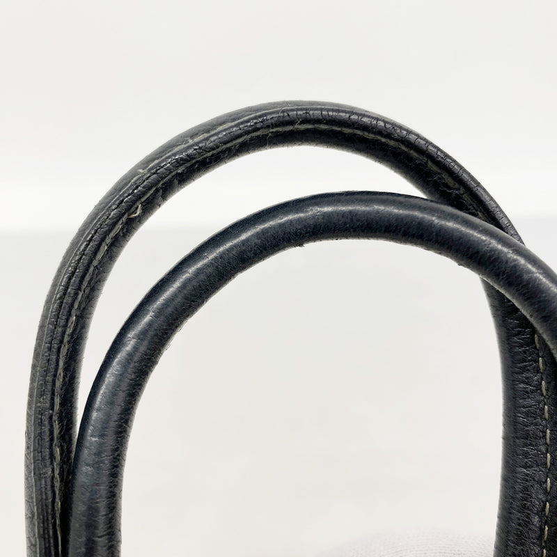 【6he5605】エルメス トートバッグ ガーデンパーティTPM トワルオフィシエ ブラック ゴールド金具 □H刻印【中古】レディース