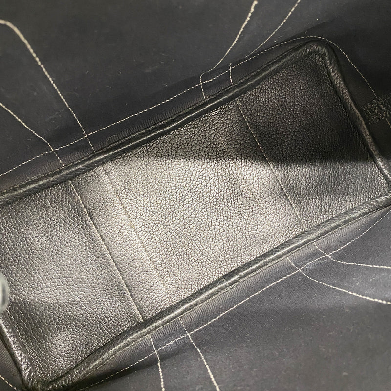 【6he5605】エルメス トートバッグ ガーデンパーティTPM トワルオフィシエ ブラック ゴールド金具 □H刻印【中古】レディース