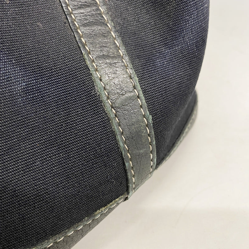 【6he5605】エルメス トートバッグ ガーデンパーティTPM トワルオフィシエ ブラック ゴールド金具 □H刻印【中古】レディース