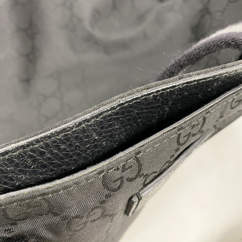 【6he5606】グッチ トートバッグ GGナイロン 449178 ナイロン ブラック シルバー金具【中古】レディース
