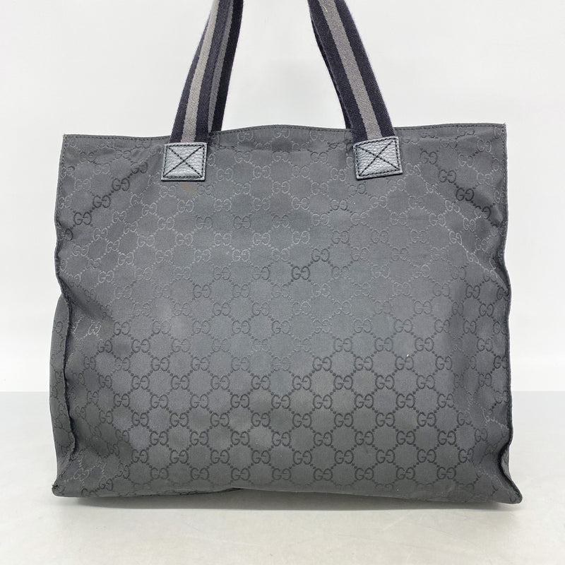 【6he5606】グッチ トートバッグ GGナイロン 449178 ナイロン ブラック シルバー金具【中古】レディース