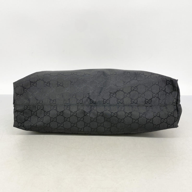 【6he5606】グッチ トートバッグ GGナイロン 449178 ナイロン ブラック シルバー金具【中古】レディース