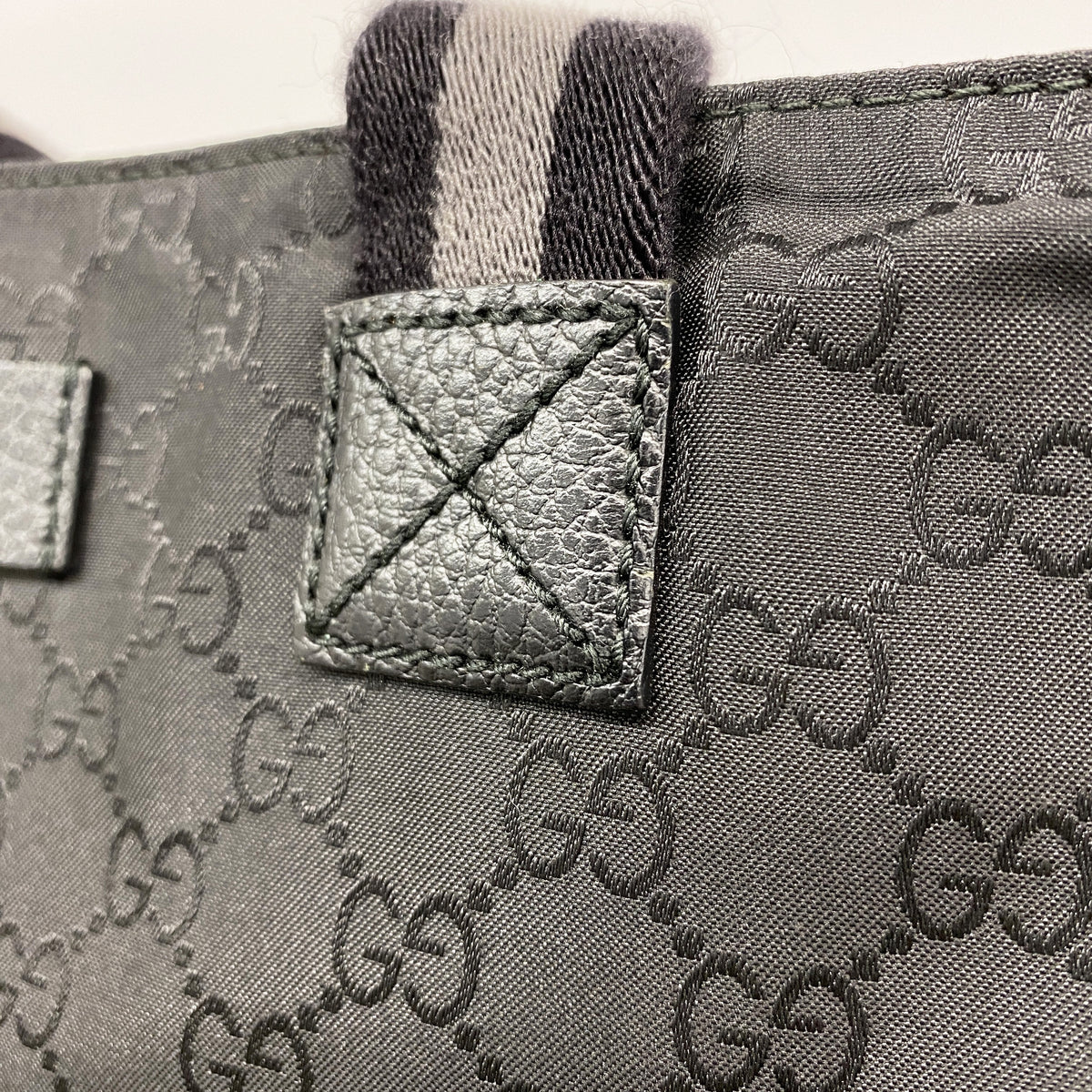 【6he5606】グッチ トートバッグ GGナイロン 449178 ナイロン ブラック シルバー金具【中古】レディース