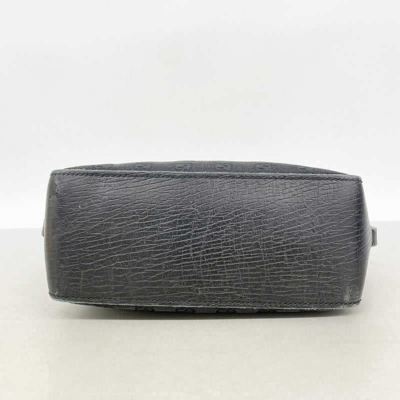 【6he5607】グッチ トートバッグ GGキャンバス 107757 キャンバス ブラック シルバー金具【中古】レディース