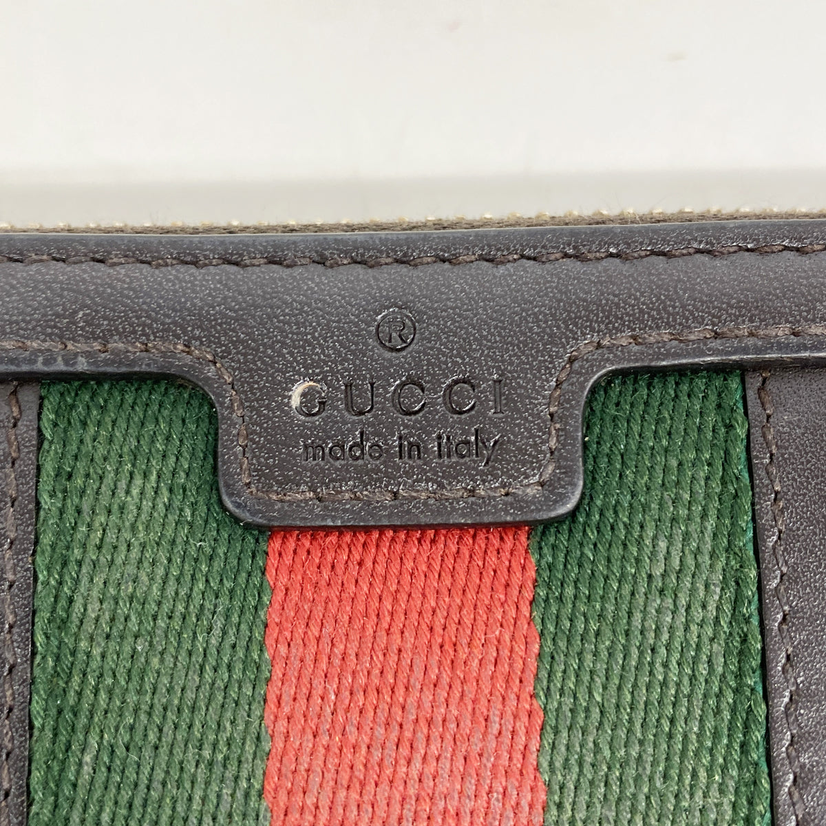 【6he5608】グッチ 長財布 GGキャンバス/シェリーライン 406754 キャンバス レザー ブラウン ゴールド金具【中古】レディース