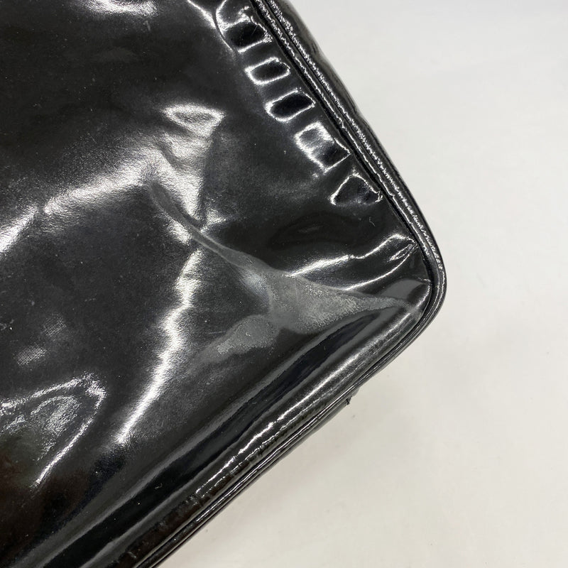 【6he5609】シャネル バニティバッグ パテントレザー ブラック ゴールド金具【中古】レディース