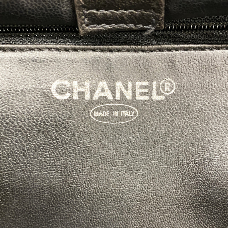 【6he5609】シャネル バニティバッグ パテントレザー ブラック ゴールド金具【中古】レディース