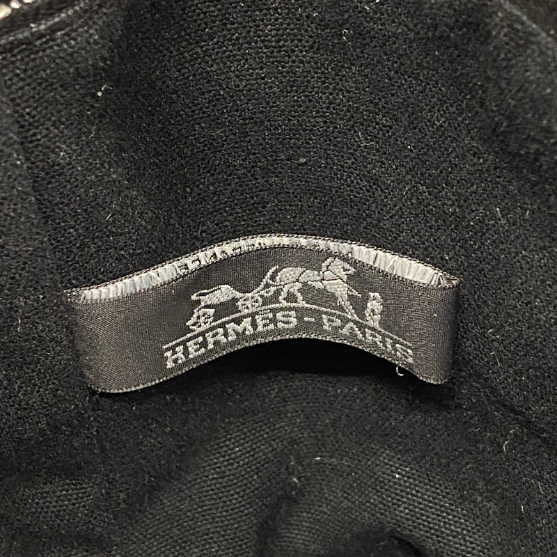【6he5614】エルメス ハンドバッグ サクソーPM トワルアッシュ ブラック グレー シルバー金具【中古】レディース