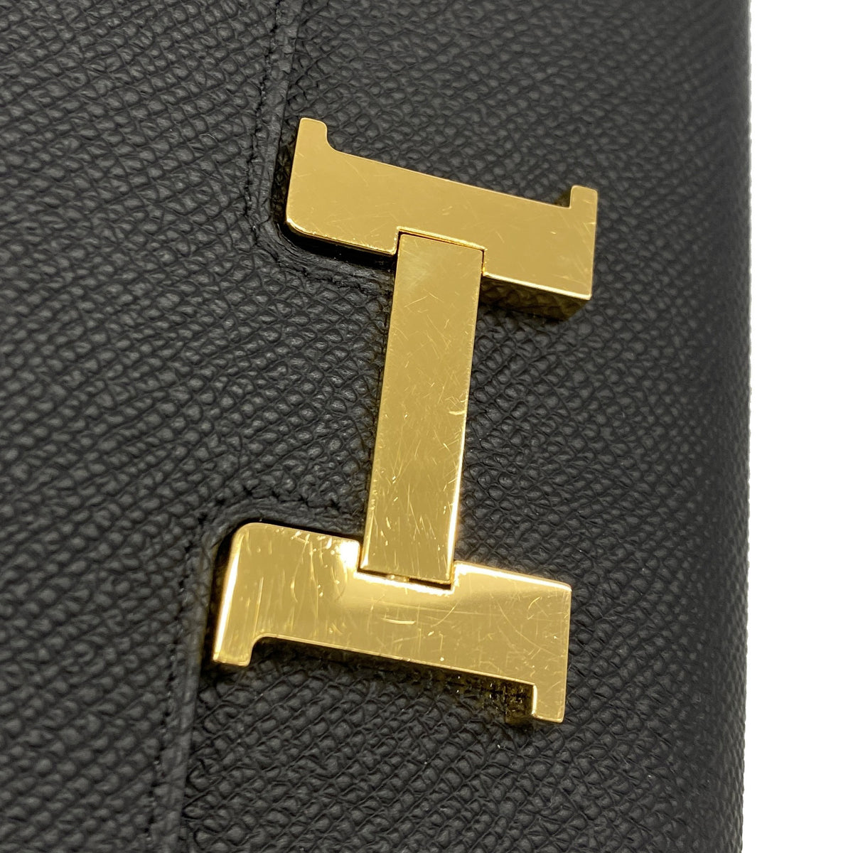 【6he5626】エルメス ショルダーウォレット コンスタンストゥーゴー ヴォーエプソン ブラック ゴールド金具 G刻印【中古】レディース