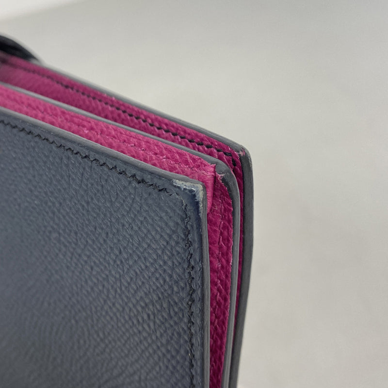 【6he5627】エルメス 長財布 ベアンスフレヴェルソ ヴォーエプソン ブルーインディゴ/ローズパープル シルバー金具 C刻印【中古】レディース