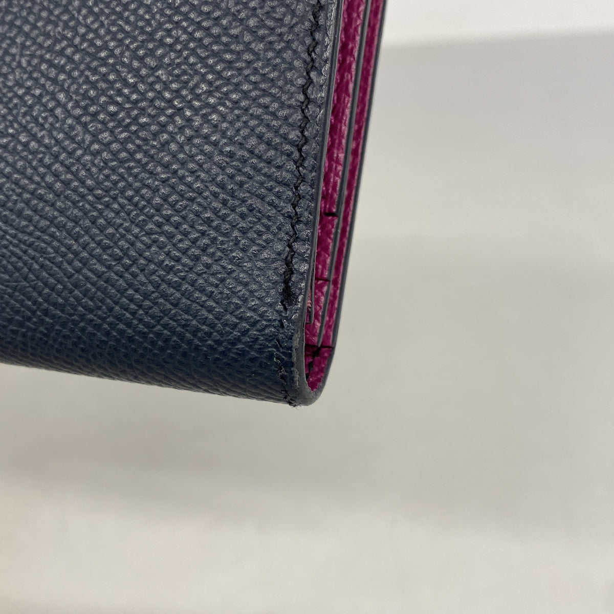 【6he5627】エルメス 長財布 ベアンスフレヴェルソ ヴォーエプソン ブルーインディゴ/ローズパープル シルバー金具 C刻印【中古】レディース