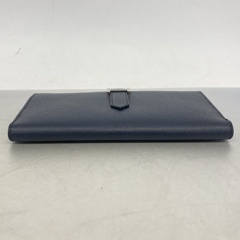 【6he5627】エルメス 長財布 ベアンスフレヴェルソ ヴォーエプソン ブルーインディゴ/ローズパープル シルバー金具 C刻印【中古】レディース