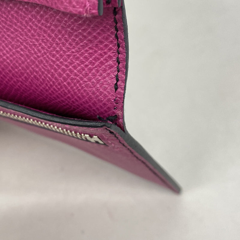 【6he5627】エルメス 長財布 ベアンスフレヴェルソ ヴォーエプソン ブルーインディゴ/ローズパープル シルバー金具 C刻印【中古】レディース
