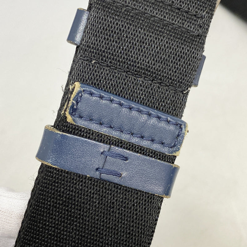 【6he5642】クリスチャンディオール ショルダーバッグ トロッター キャンバス ネイビー シルバー金具【中古】レディース