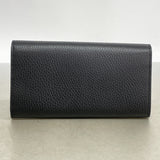 【6he5643】グッチ 長財布 インターロッキングG 598166 レザー ブラック シャンパンゴールド金具【中古】レディース