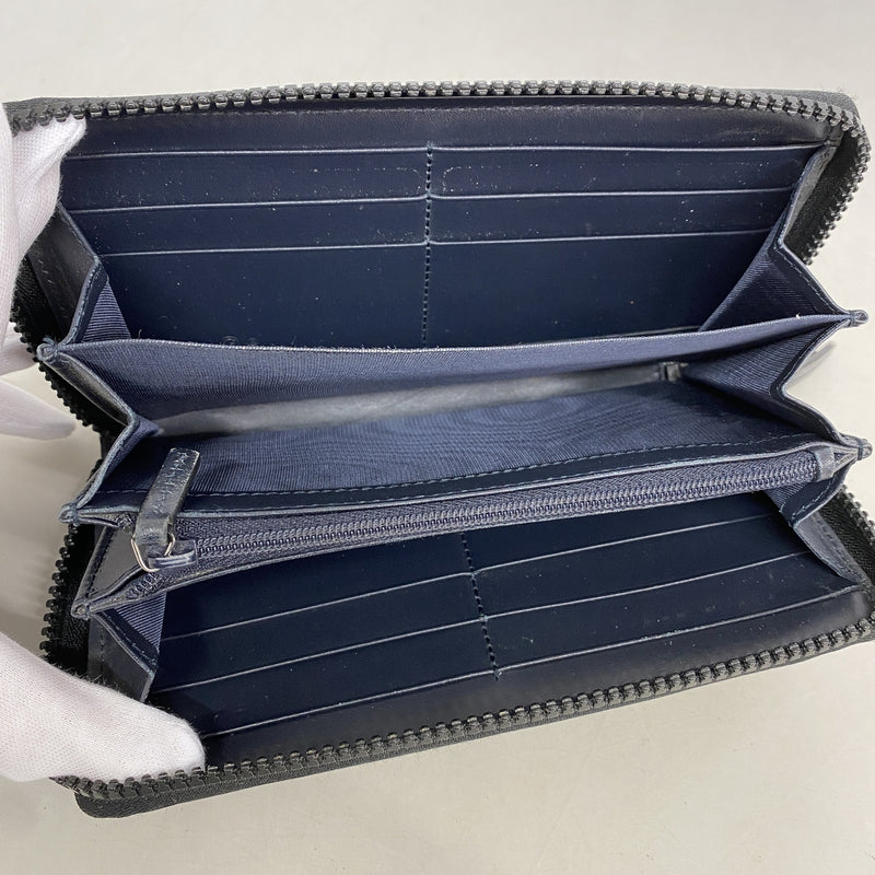 【6he5644】グッチ 長財布 GGブルームス 546355 PVC ブルー シルバー金具【中古】レディース