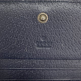 【6he5645】グッチ 財布 オフィディア 523155 PVC ネイビー シルバー金具【中古】レディース