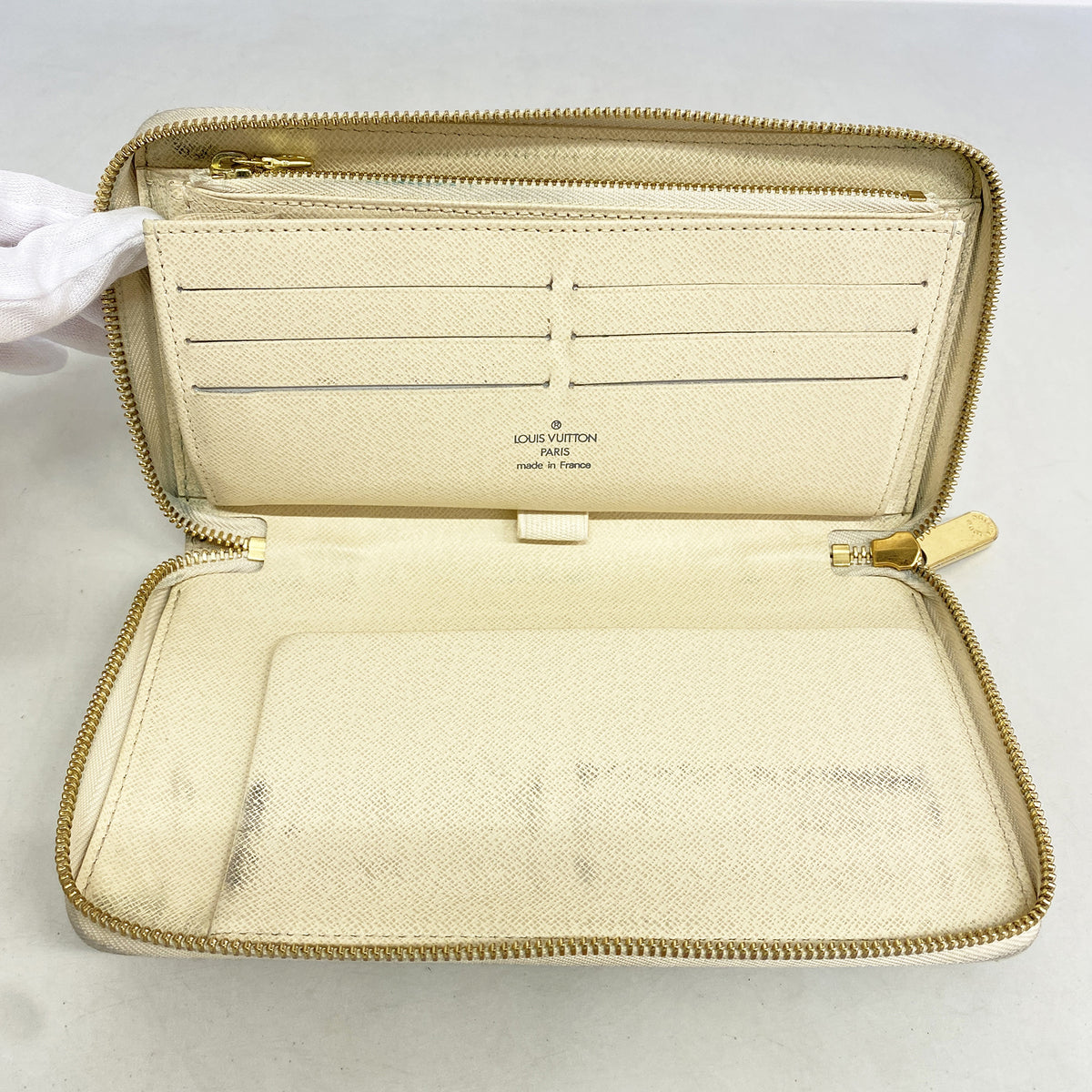 【6he5654】ルイヴィトン 長財布 ダミエ・アズール ジッピーオーガナイザー N60012 ホワイト【中古】レディース