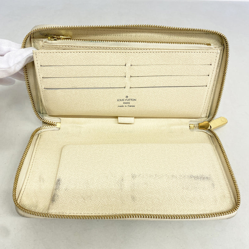 【6he5654】ルイヴィトン 長財布 ダミエ・アズール ジッピーオーガナイザー N60012 ホワイト【中古】レディース