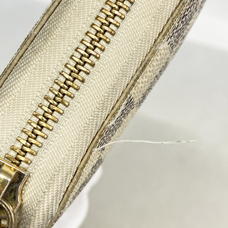 【6he5654】ルイヴィトン 長財布 ダミエ・アズール ジッピーオーガナイザー N60012 ホワイト【中古】レディース
