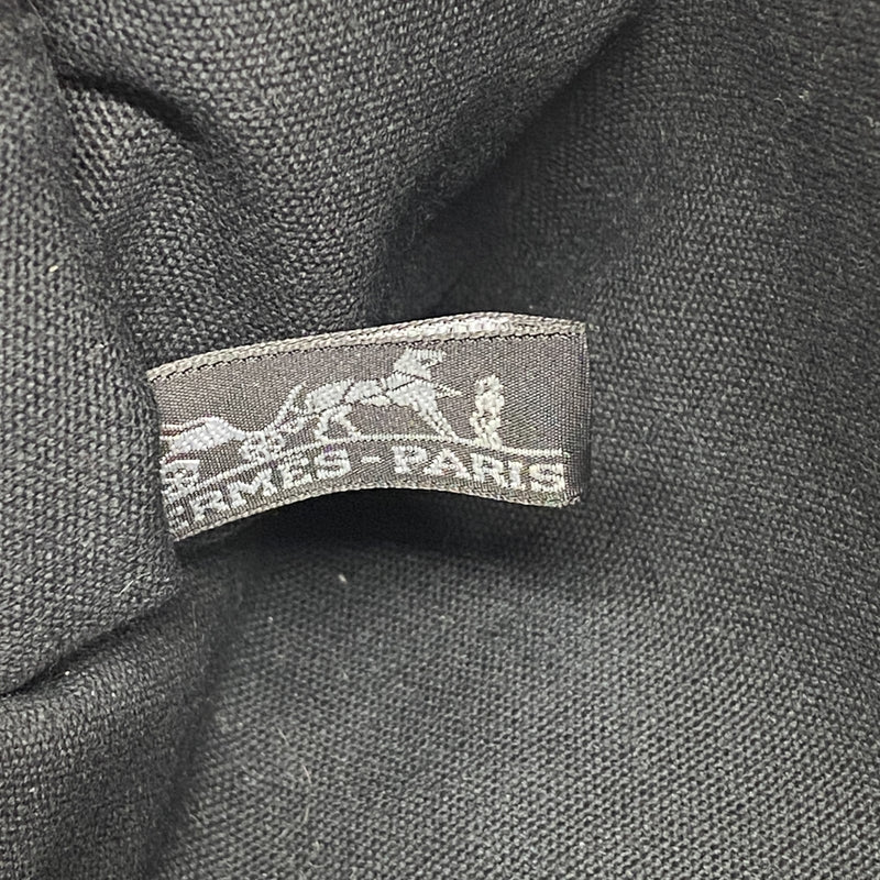 【6he5677】エルメス トートバッグ トロカホリゾンタルPM キャンバス ブラック シルバー金具【中古】レディース