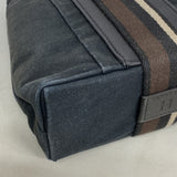 【6he5677】エルメス トートバッグ トロカホリゾンタルPM キャンバス ブラック シルバー金具【中古】レディース