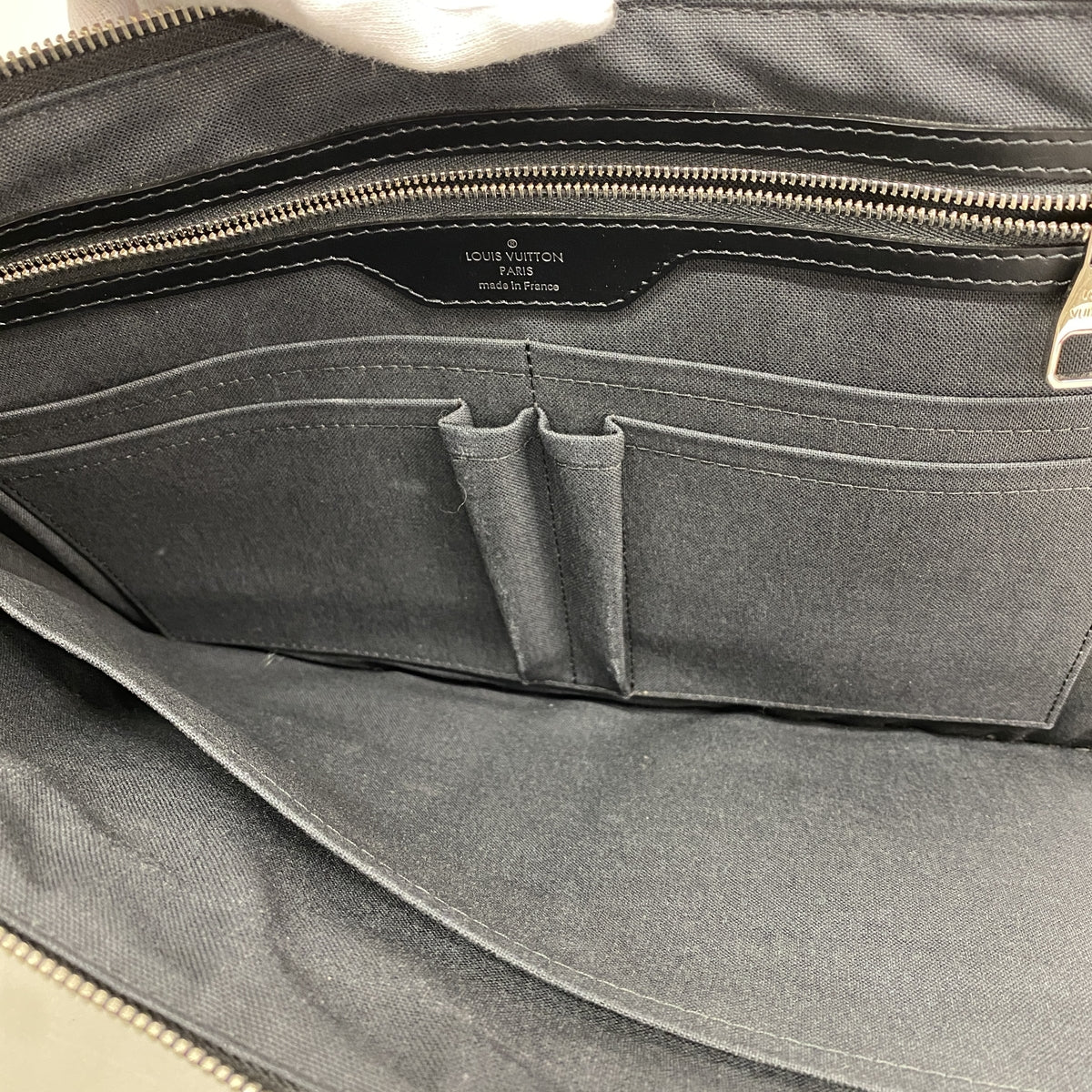 【6he5700】ルイヴィトン クラッチバッグ ダミエ・グラフィット ポッシュドキュマン N48247 ブラック グレー【中古】メンズ