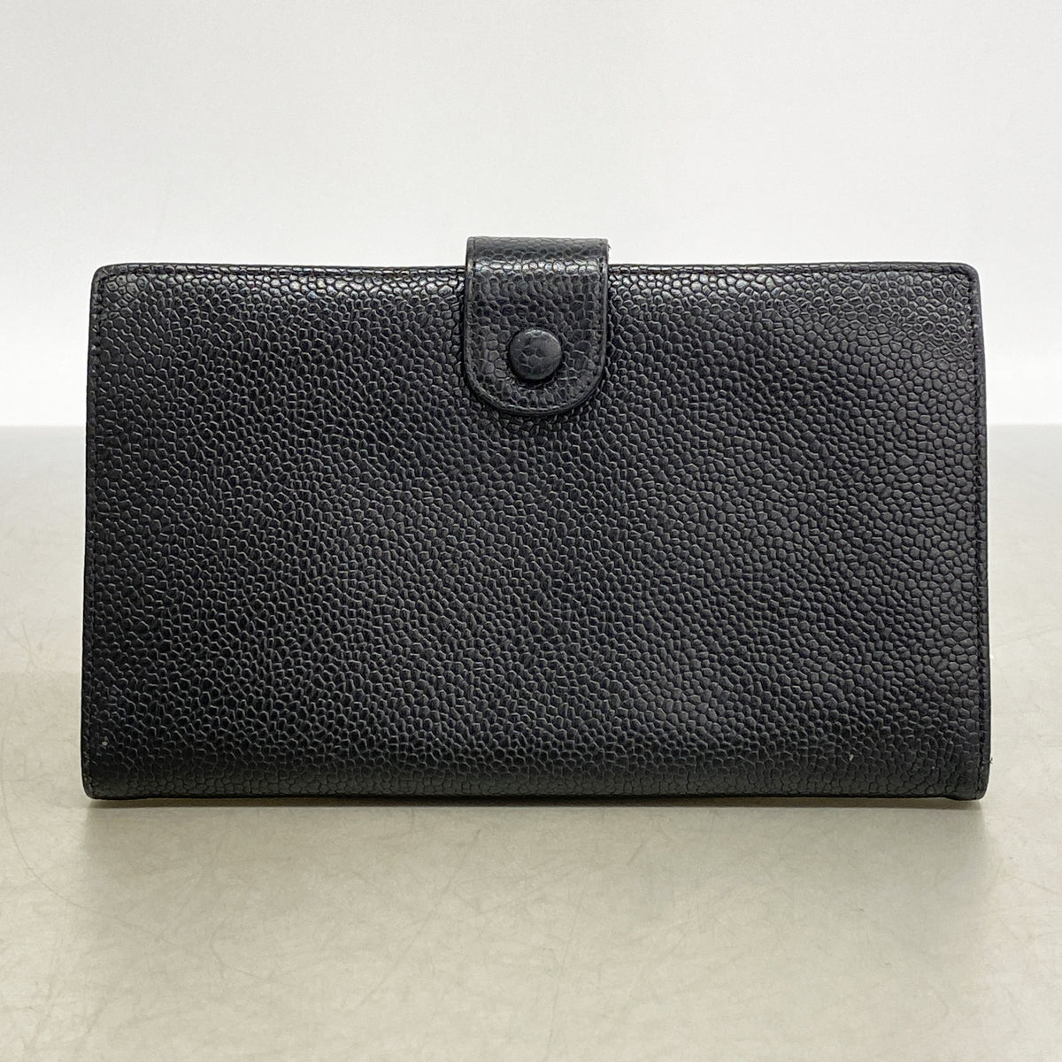 【6he5725】シャネル 長財布 キャビアスキン ブラック ゴールド金具【中古】レディース