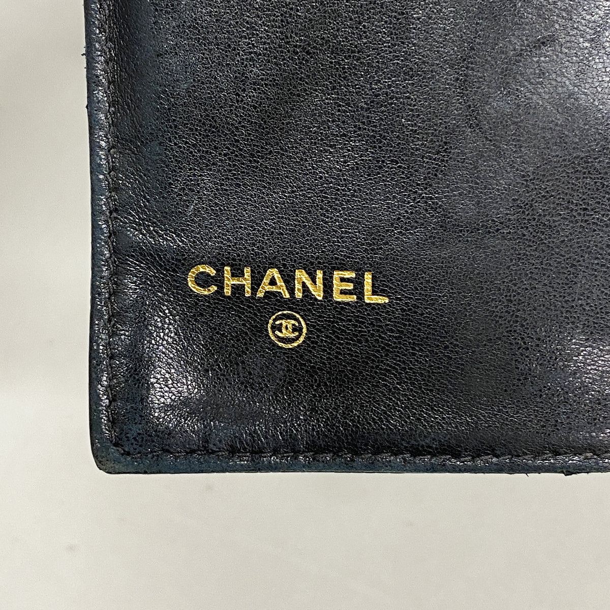 【6he5725】シャネル 長財布 キャビアスキン ブラック ゴールド金具【中古】レディース
