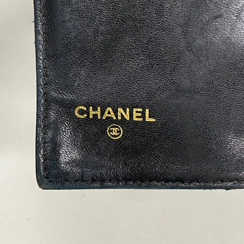 【6he5725】シャネル 長財布 キャビアスキン ブラック ゴールド金具【中古】レディース