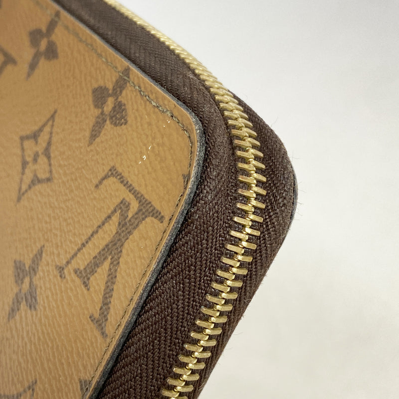 【6he5726】ルイヴィトン 長財布 モノグラム・リバース ジッピーウォレット M82444 ブラウン【中古】レディース
