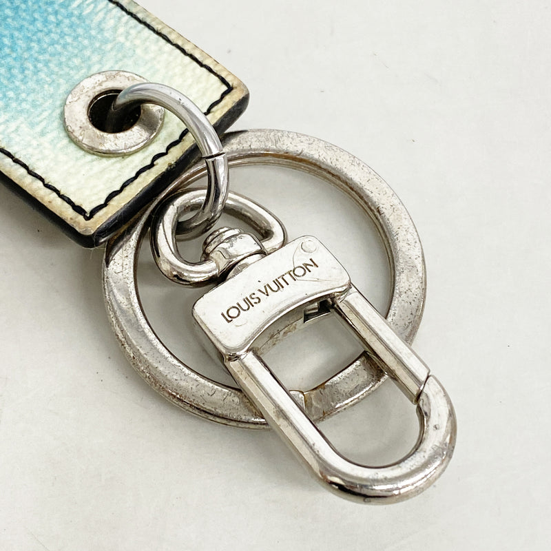 【6he5733】ルイヴィトン キーホルダー・チャーム ポルトクレダミエストライプス M00735 ブルーヴェール【中古】メンズ
