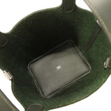 【6he5734】エルメス ハンドバッグ ピコタンロックPMゴーチーム フェルト スイフト ヴェールフォンセ シルバー金具 W刻印【中古】レディース