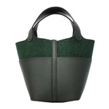 【6he5734】エルメス ハンドバッグ ピコタンロックPMゴーチーム フェルト スイフト ヴェールフォンセ シルバー金具 W刻印【中古】レディース