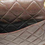 【6he5737】シャネル ショルダーバッグ マトラッセ Wフラップ Wチェーン ラムスキン ブラック ゴールド金具【中古】レディース