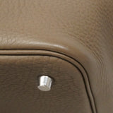 【6he5740】エルメス ハンドバッグ ピコタンロックMM トリヨンクレマンス エトゥープ シルバー金具 W刻印【中古】レディース